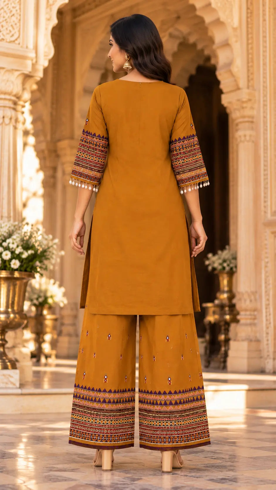 Yellow Gajji Palazzo Set