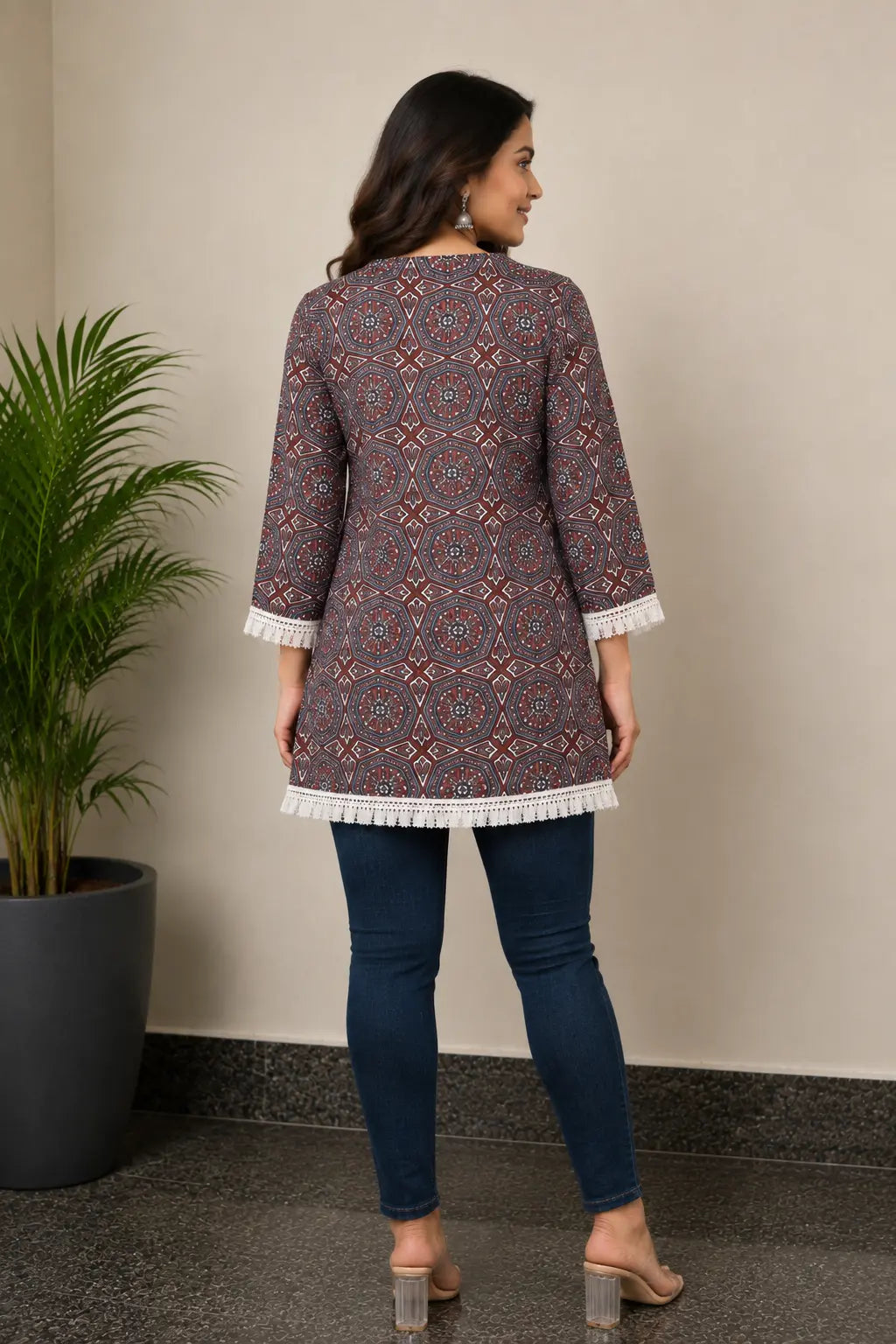 Red Short Kurti|Ethnic wear-DK2436