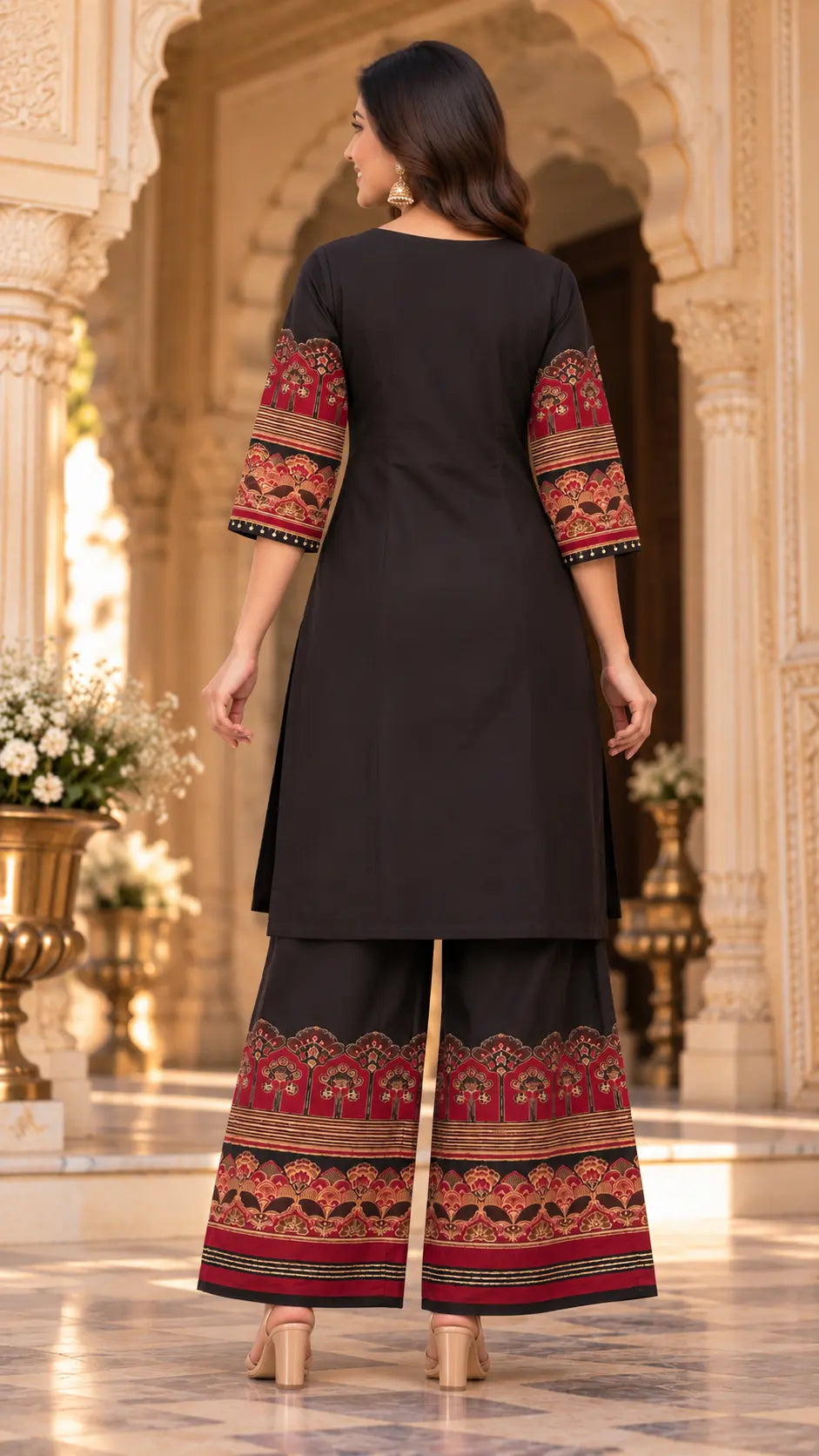 Black Zari Palazzo Set