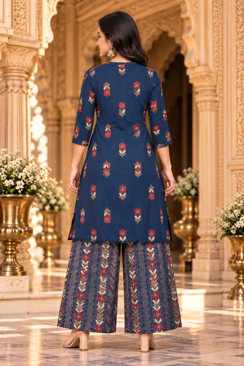 Blue Floral Plazzo Set