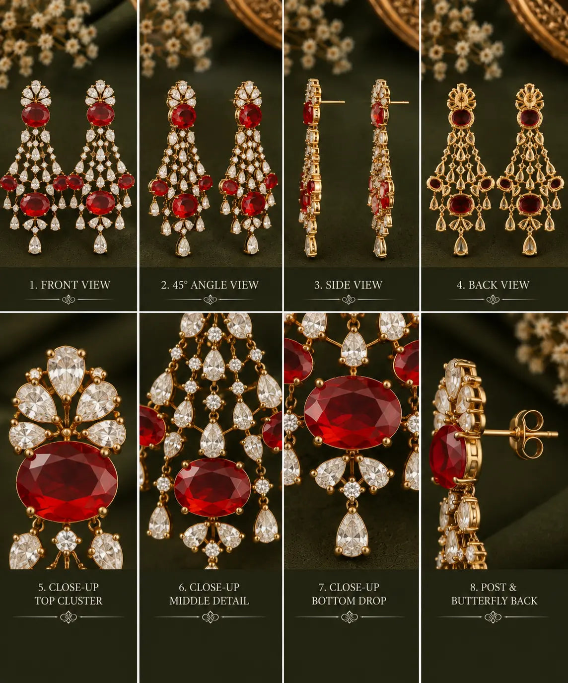 Ruby red Ear Rings