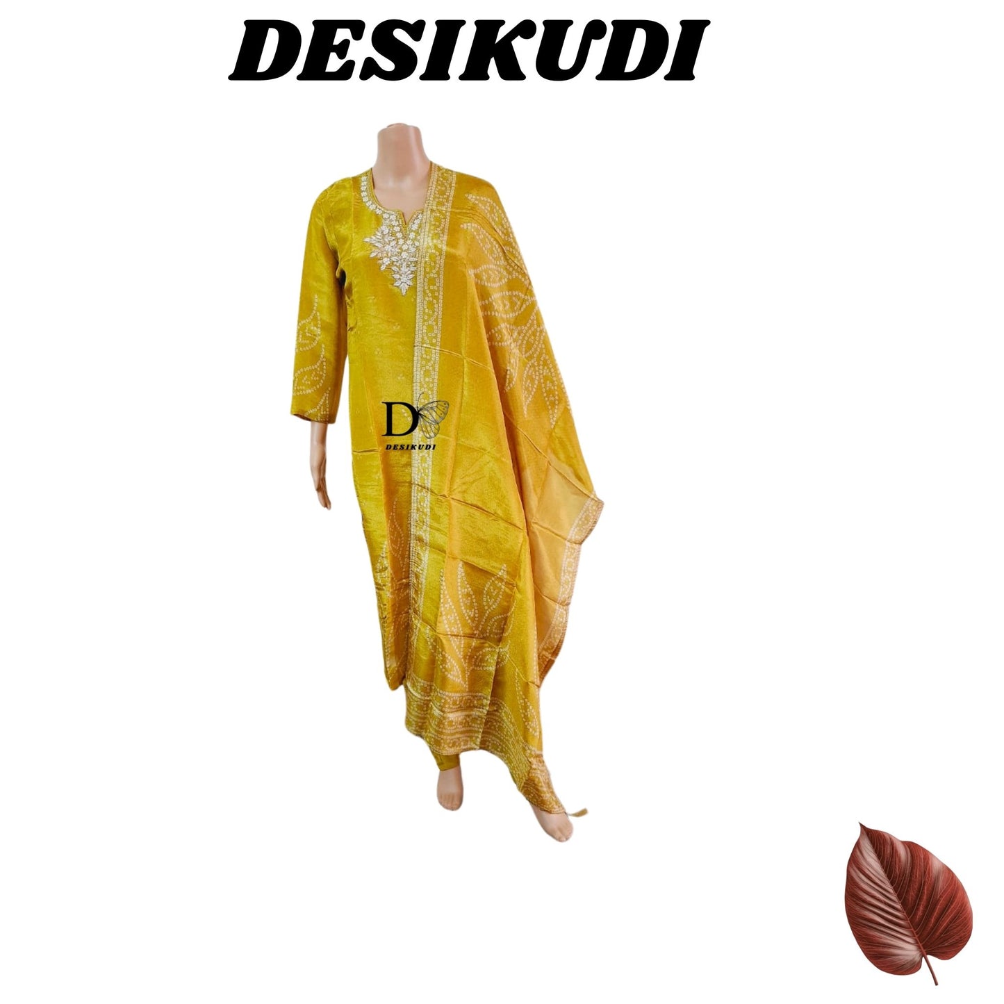 YELLOW BANDHNI KURTI