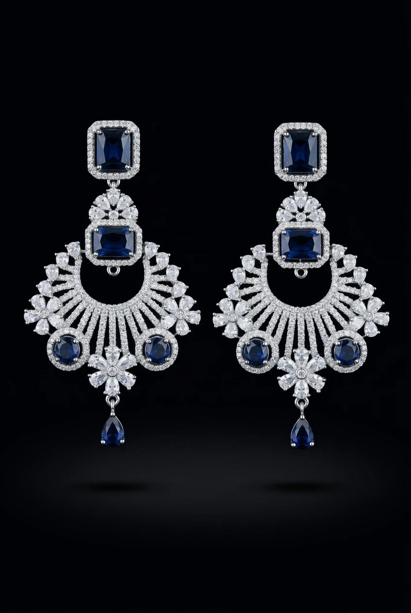 Sapphire Chandlier Ear rings|ZR2511