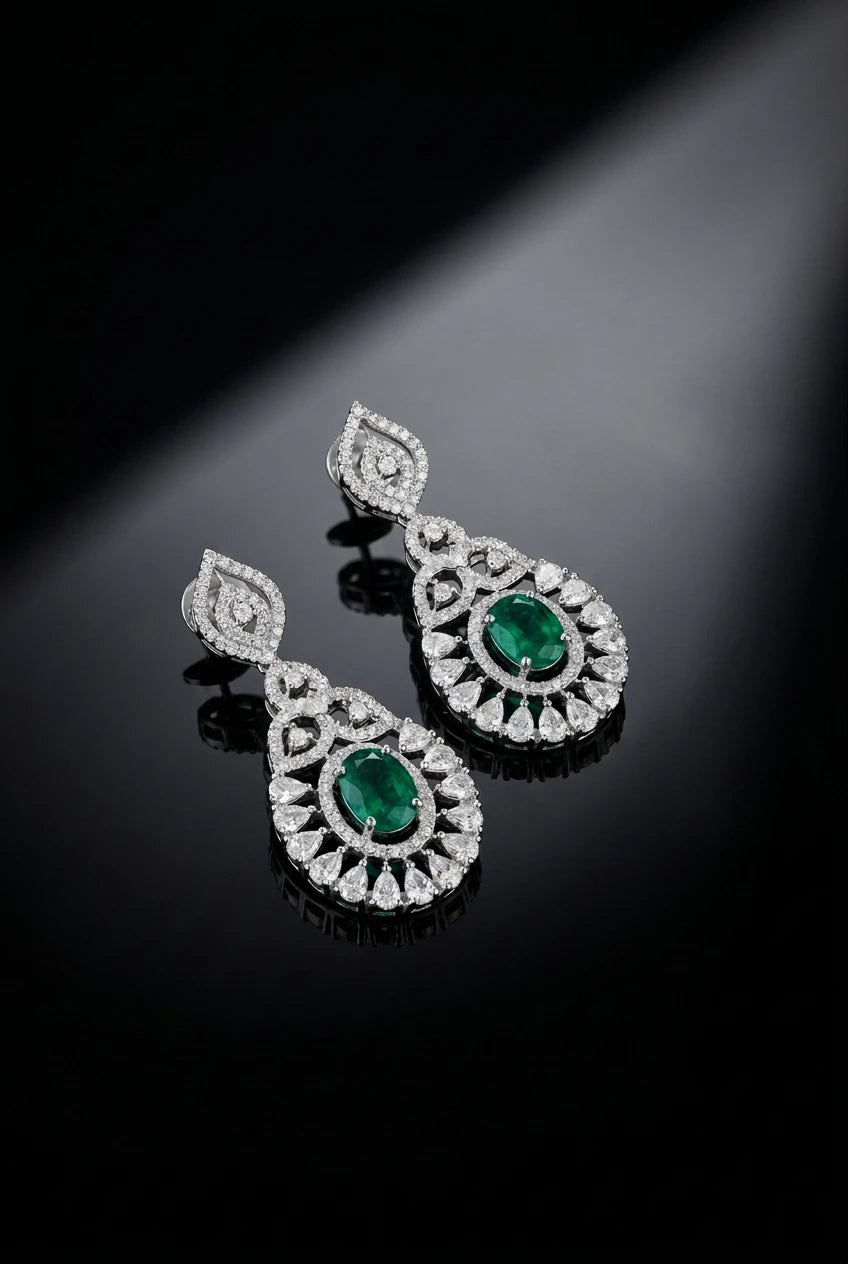 Teal Halo Ear rings|ZR2514