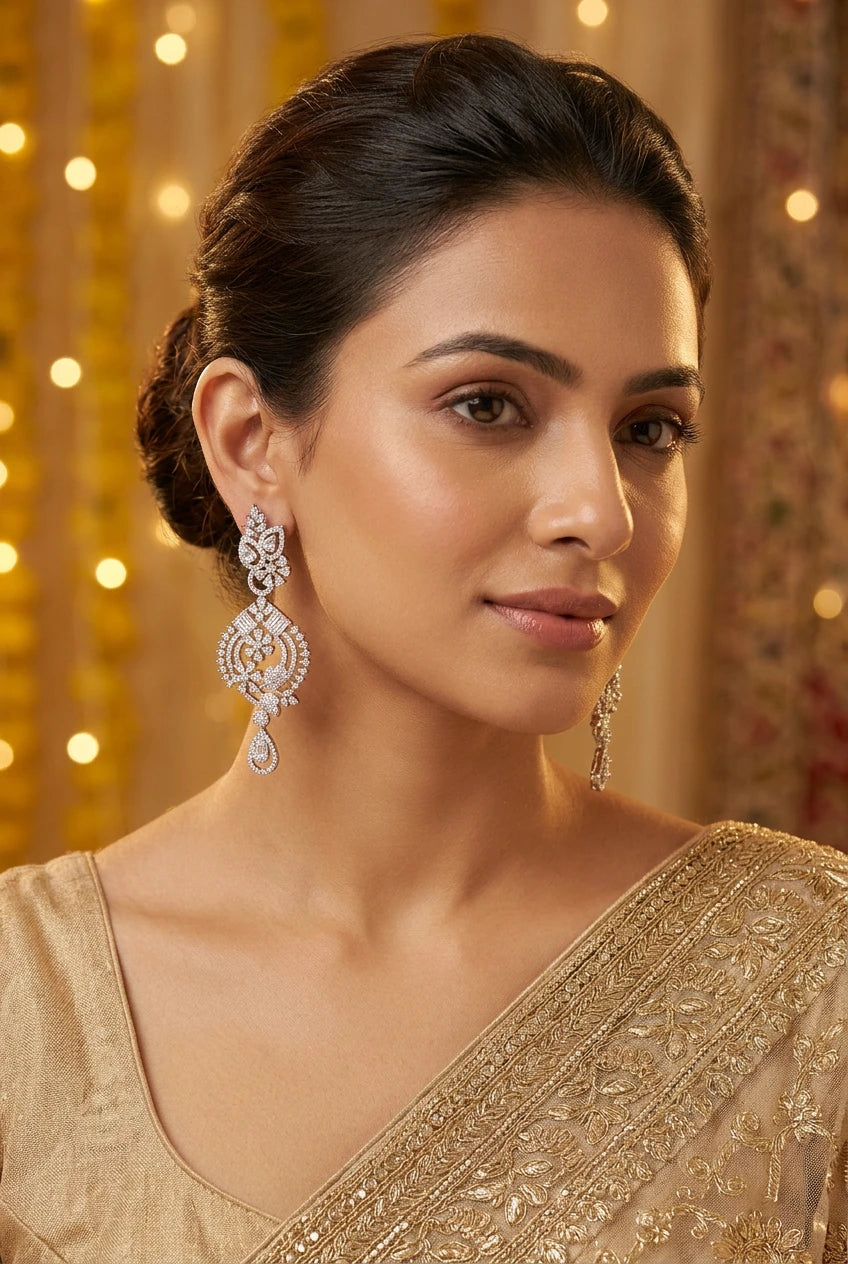Crystal Florals Earrings |ZR2525