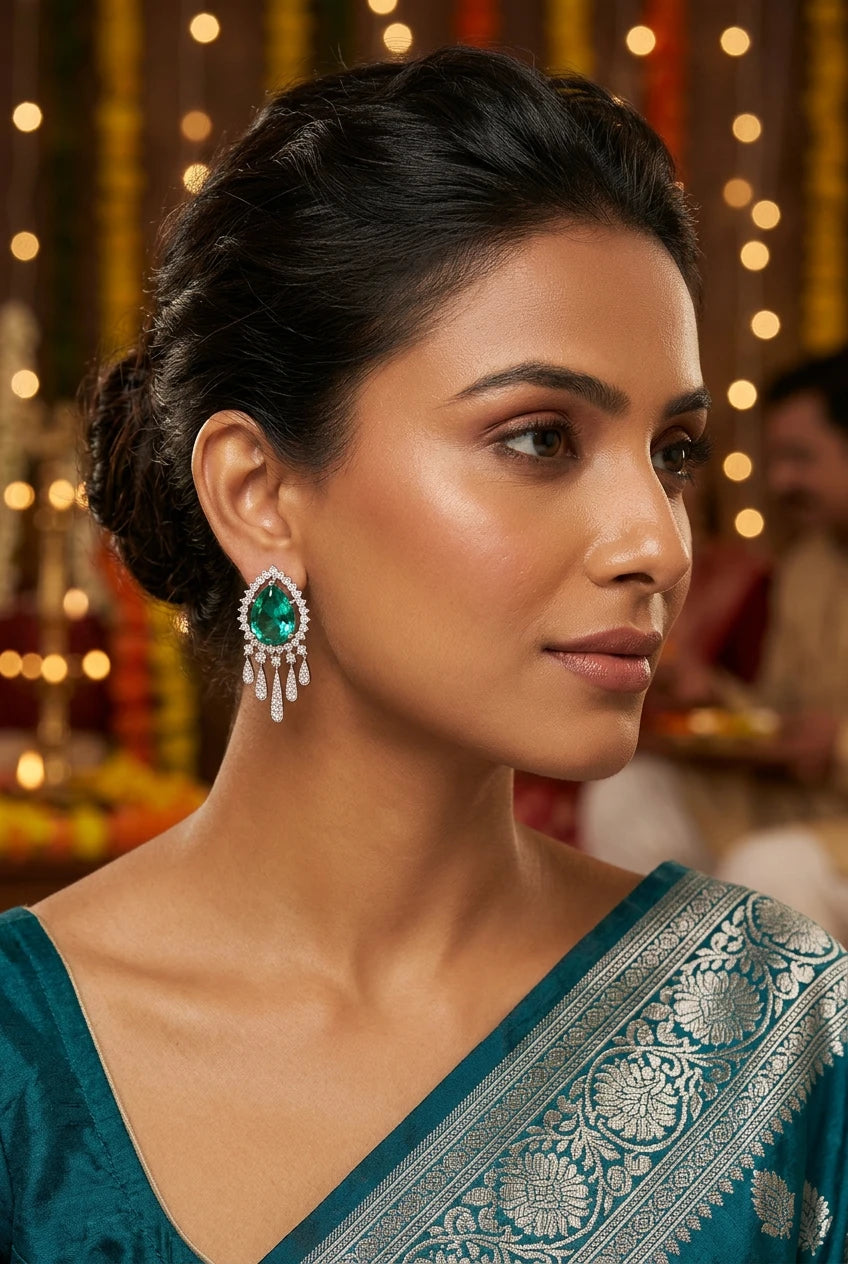 Teal Drop Earrings |ZR2526