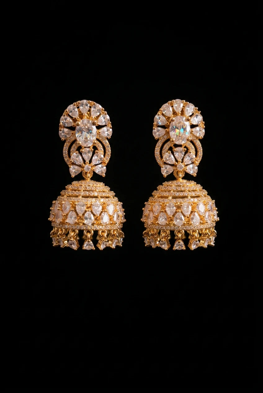 Golden Jhumka Ear Rings|ZR2531