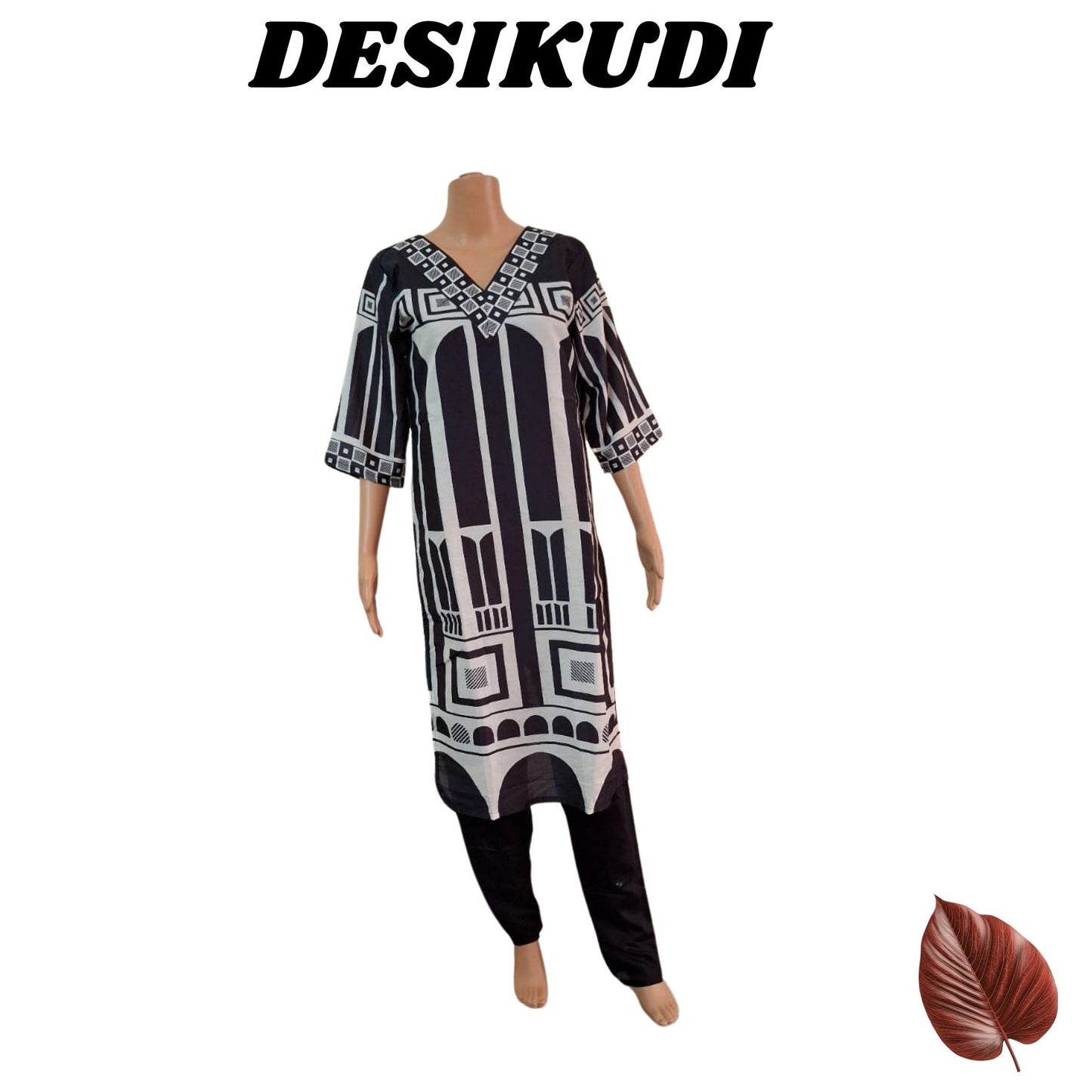 Black and White Kurti