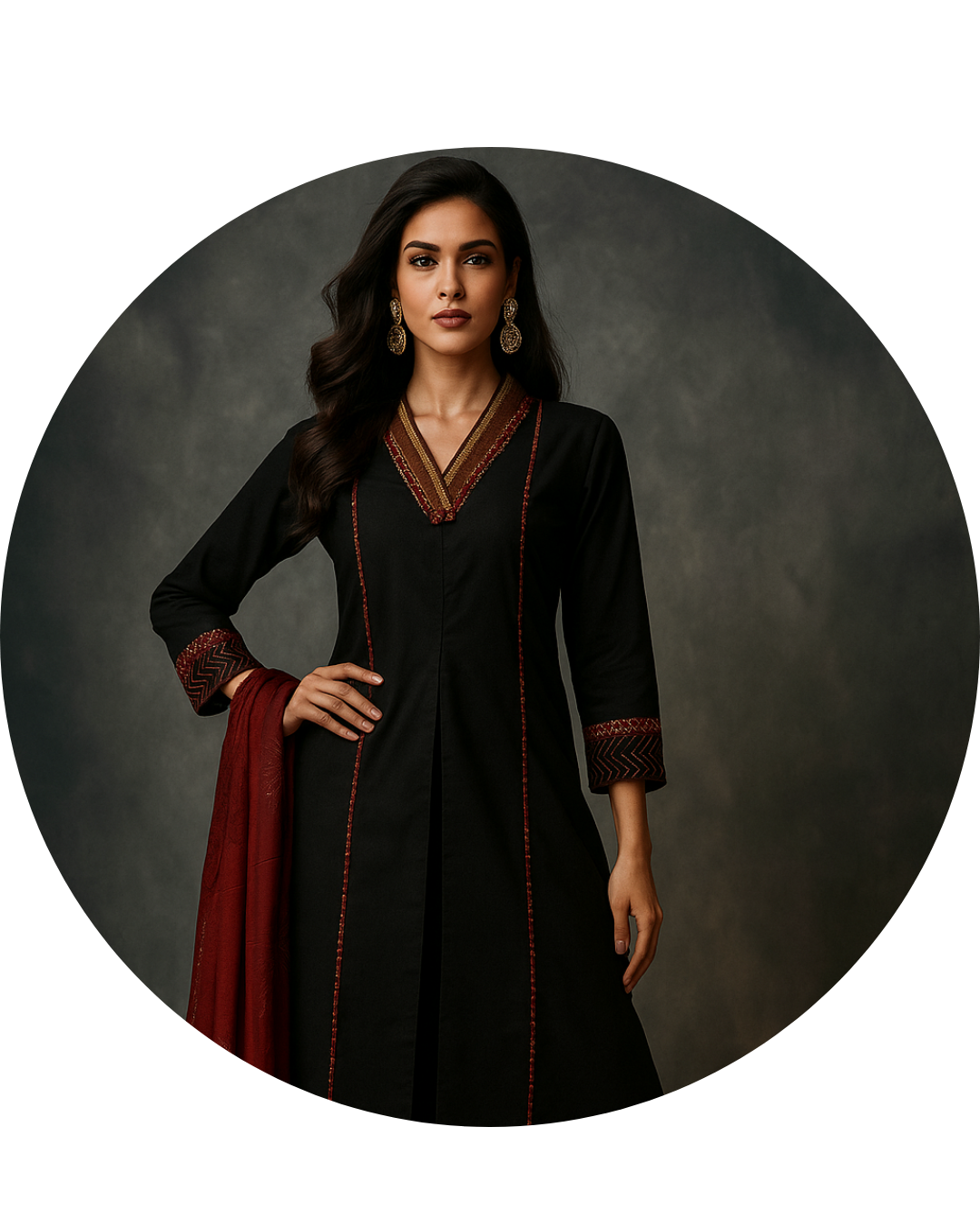 Black Ethnic Kurti|DESIKUDI