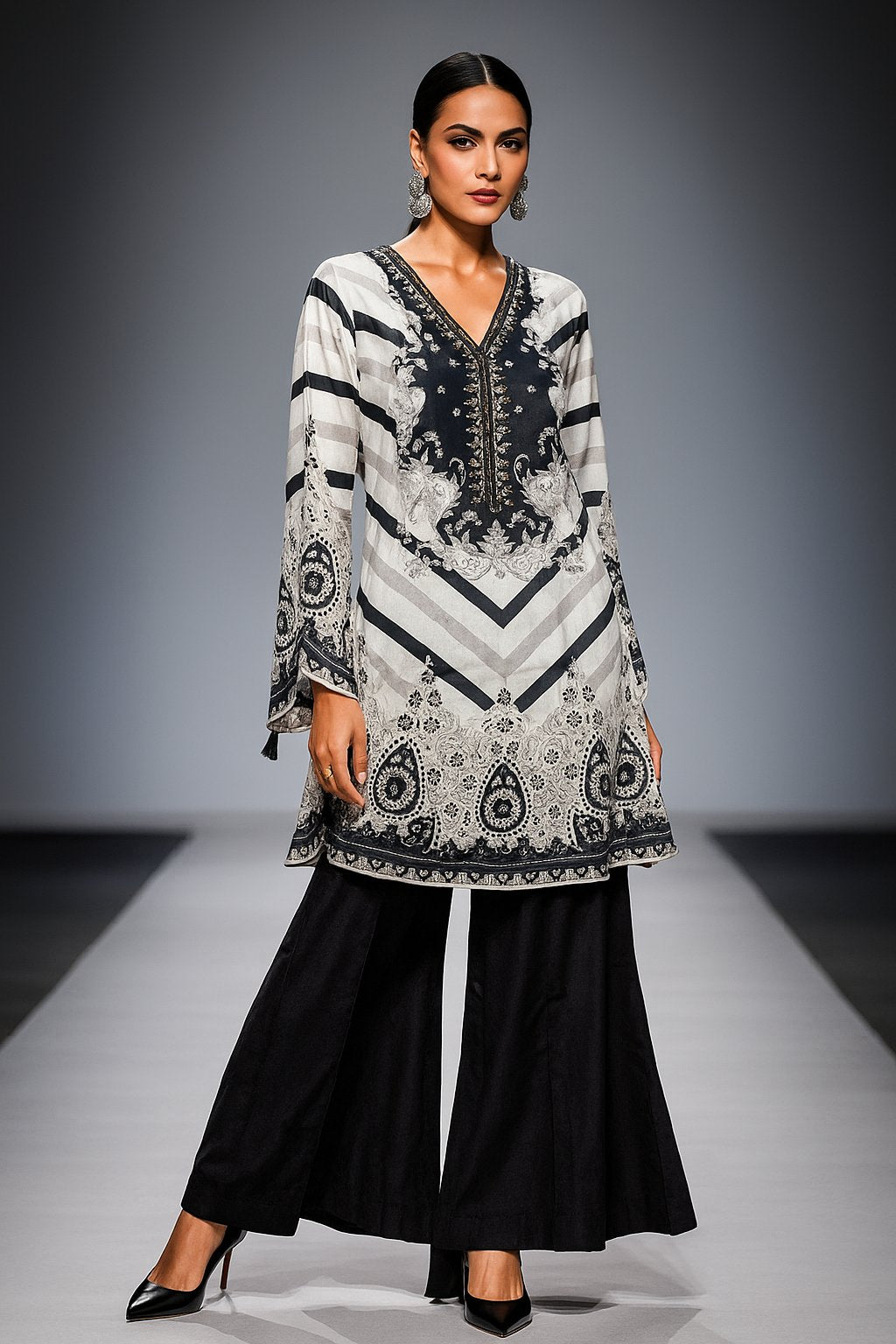 Black Ethnic Kurti|DESIKUDI