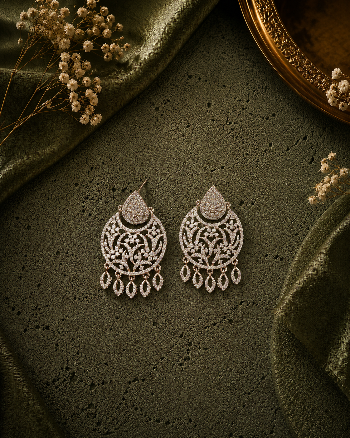 Vine Crystal Earrings