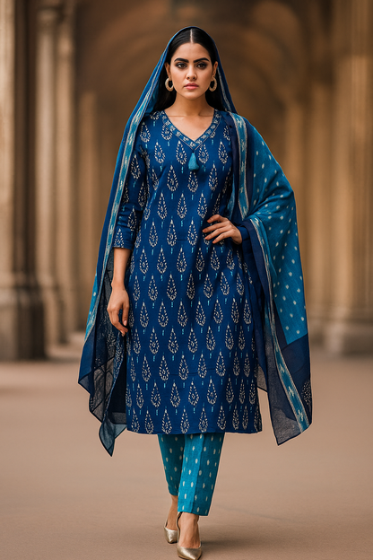 INDIGO IKKAT KURTI