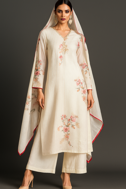IVORY KURTI SET