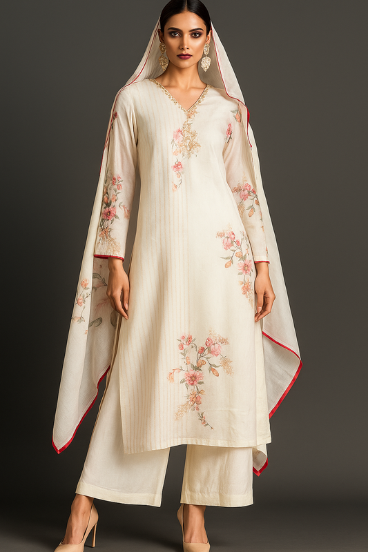 IVORY KURTI SET