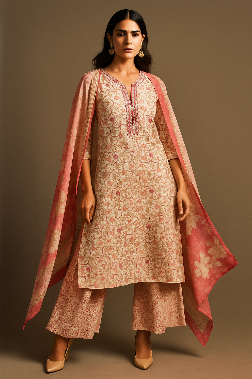 PINK KURTI SET