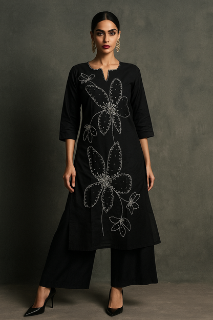 MIDNIGHT BLOOM PLAZZO