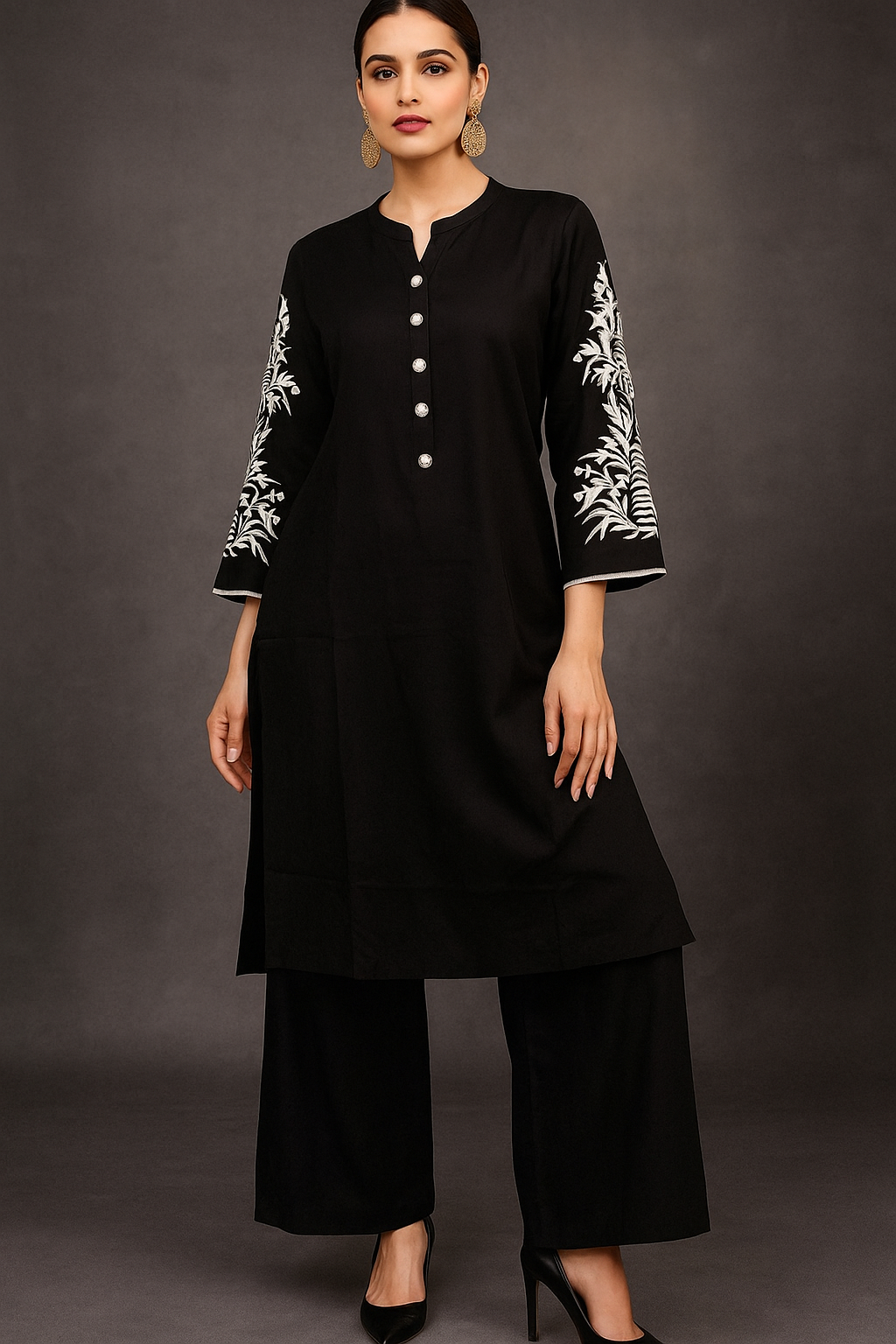 BLACK MUSLIN PLAZZO