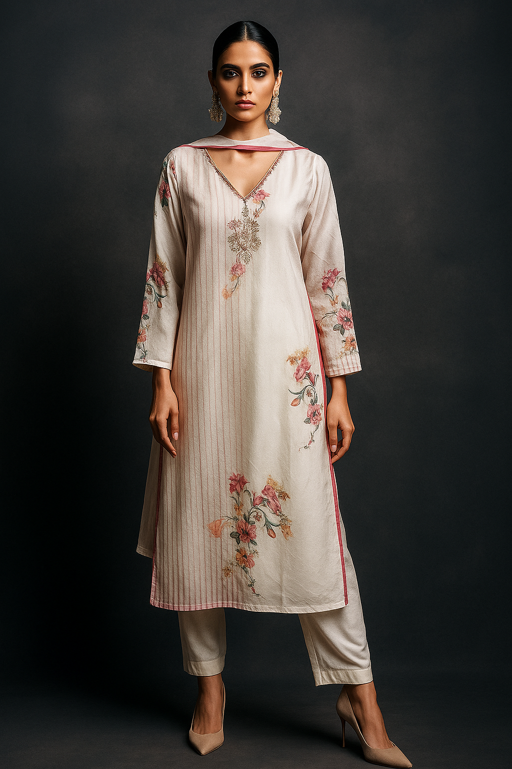 IVORY KURTI SET