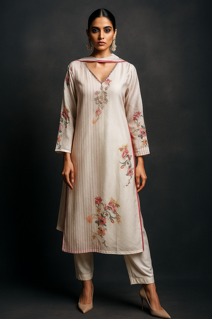 IVORY KURTI SET