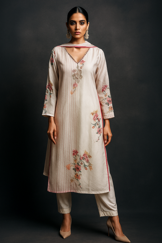 IVORY KURTI SET