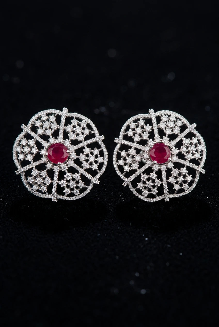 Ruby Stud Ear rings|ZR2541
