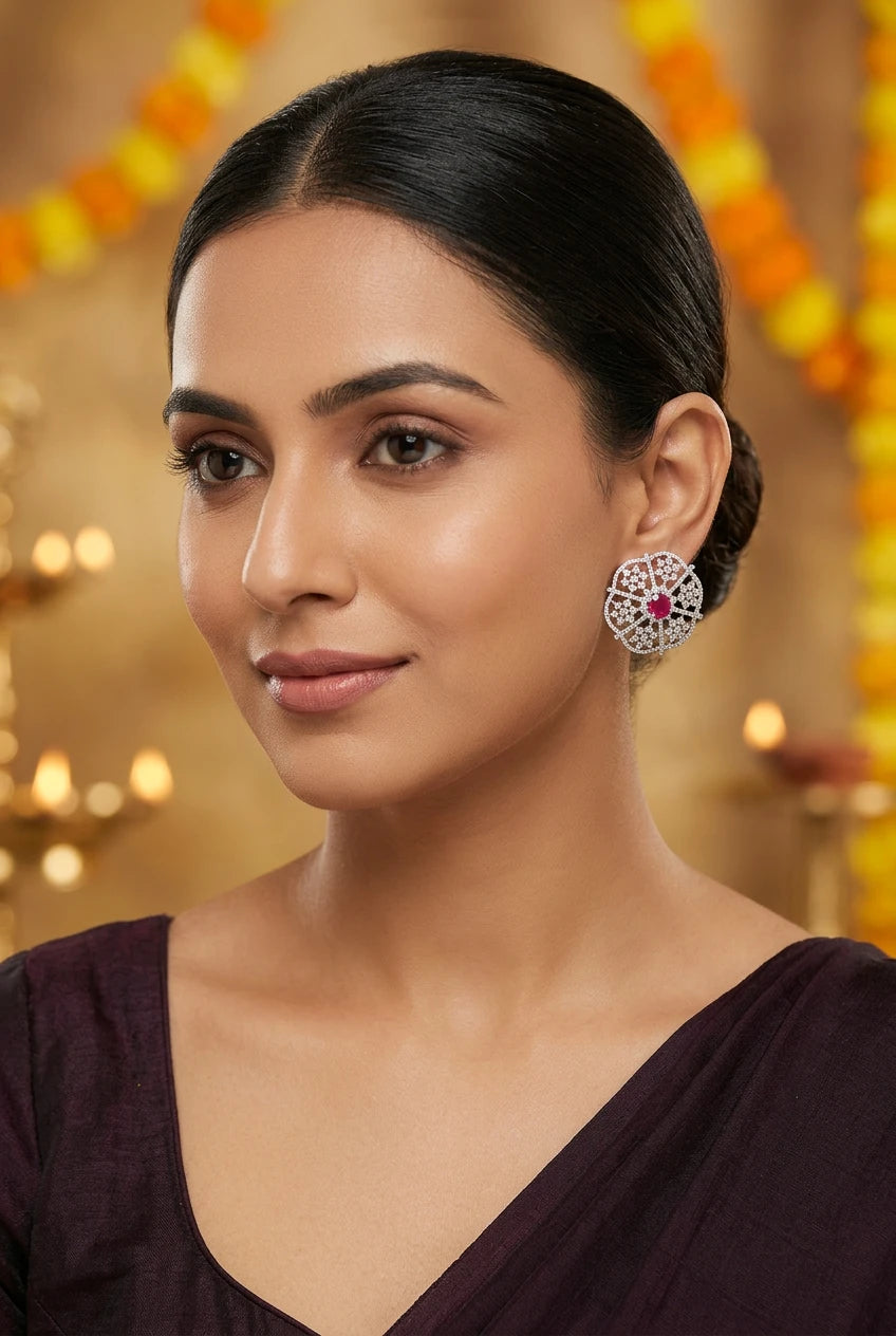 Ruby Stud Ear rings|ZR2541