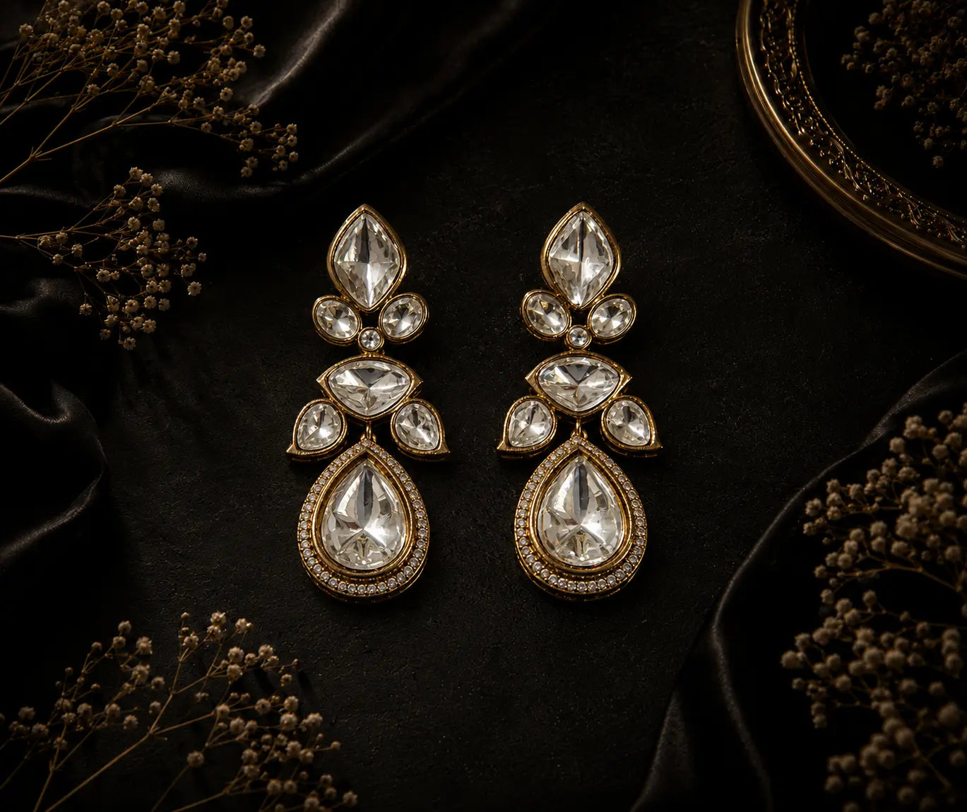 Ivory Crystal Ear rings