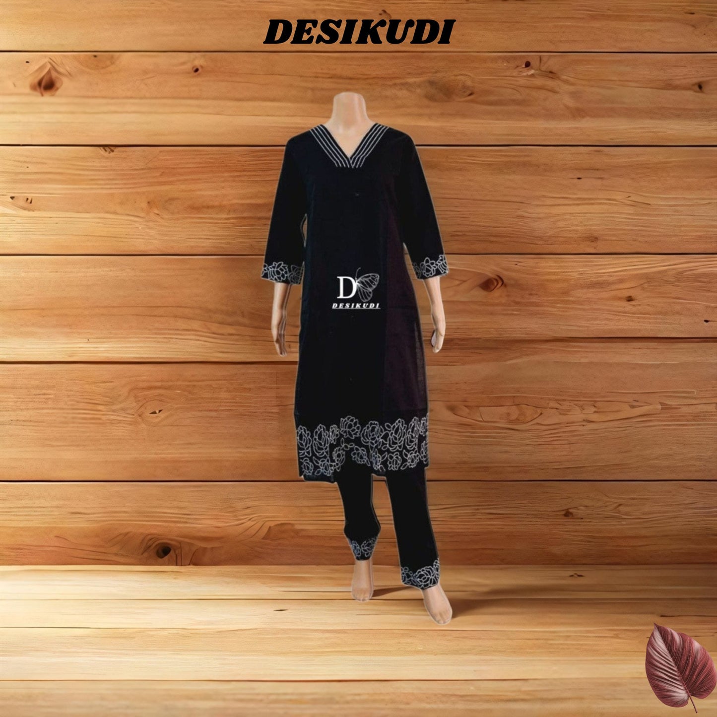 BLACK EMBROIDERED KURTI