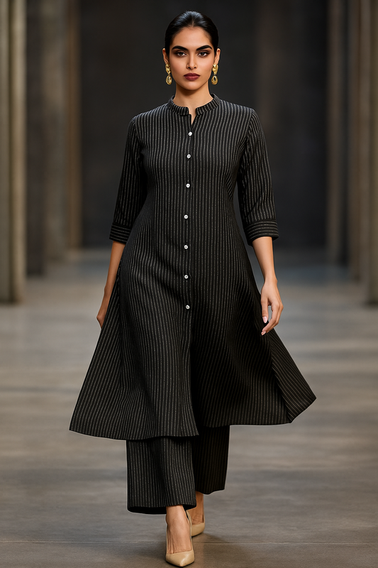 BLACK KATHA WORK PLAZZO