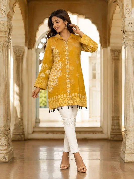 Mustard Bloom Kurti