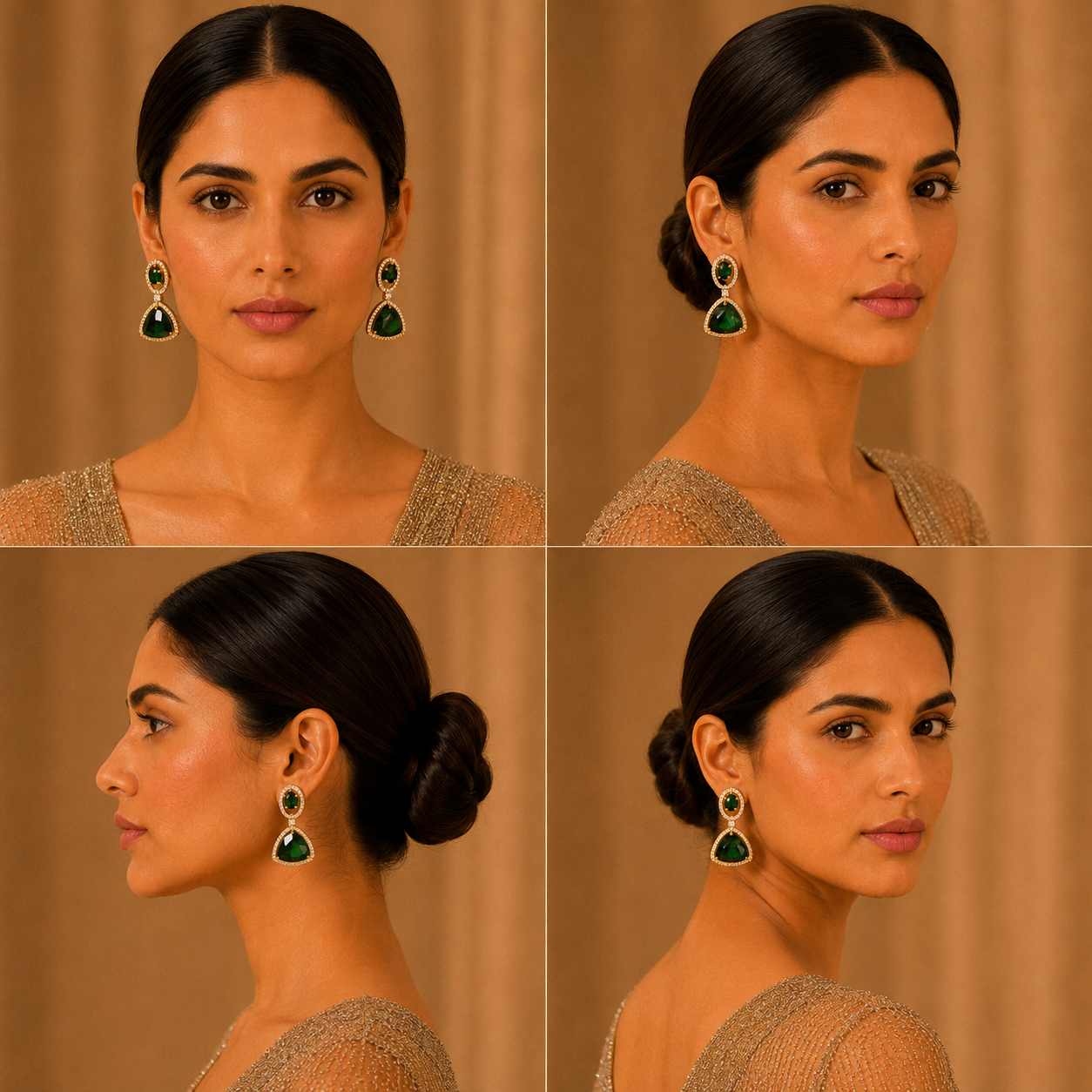 EMERALD AURA EAR RINGS