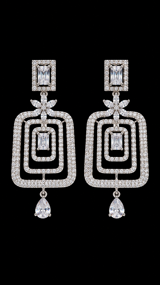 Crystal Frame Ear rings|ZR2564