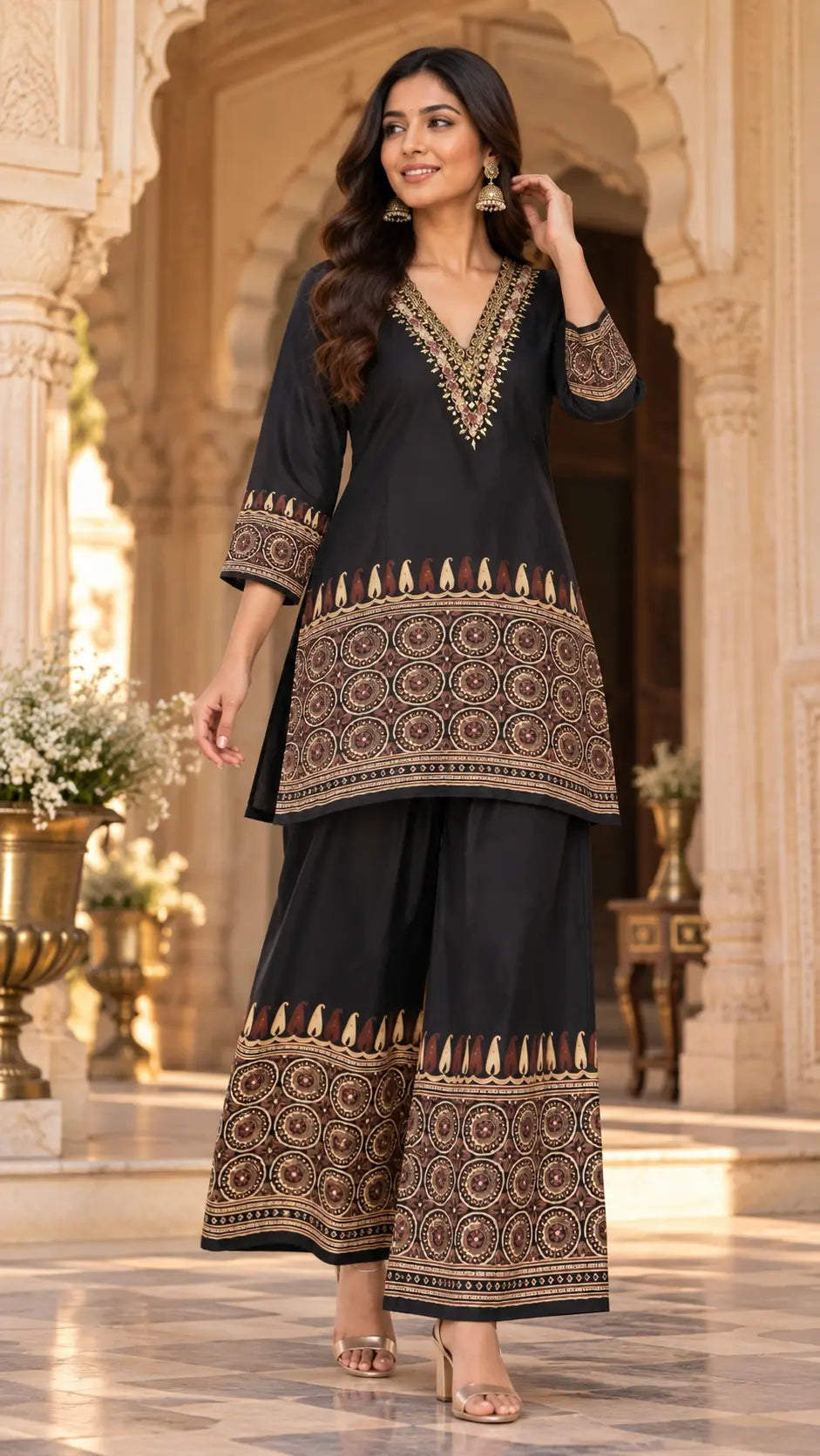 Black Gajji Palzzo Set