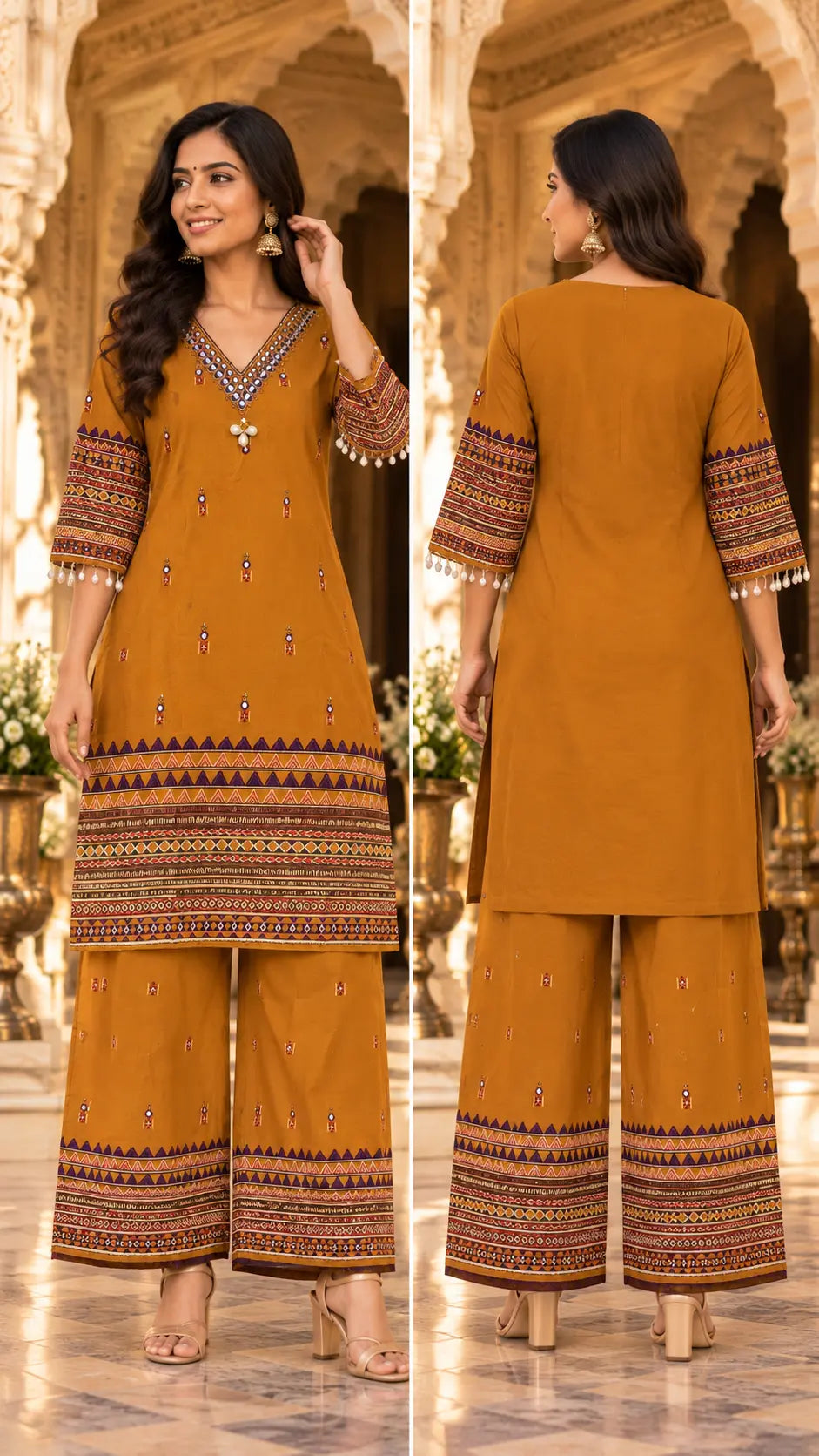 Yellow Gajji Palazzo Set