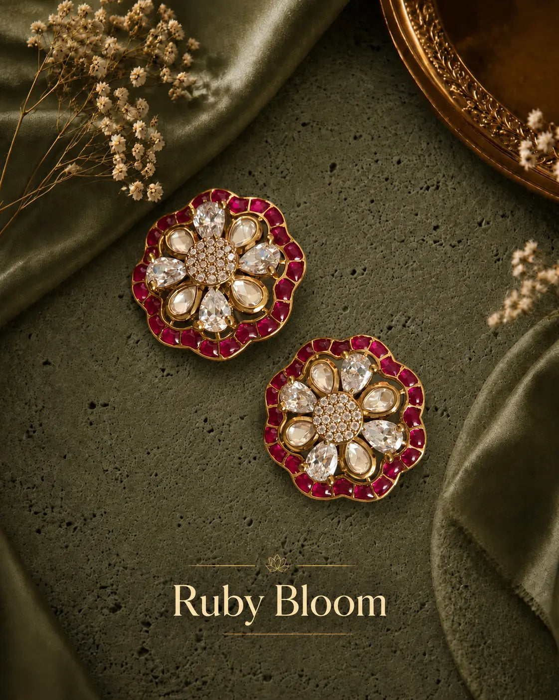 Ruby Bloom Ear rings