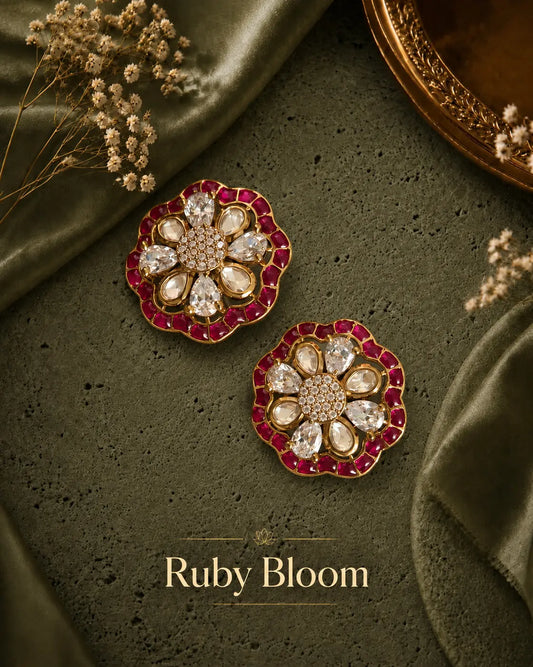 Ruby Bloom Ear rings