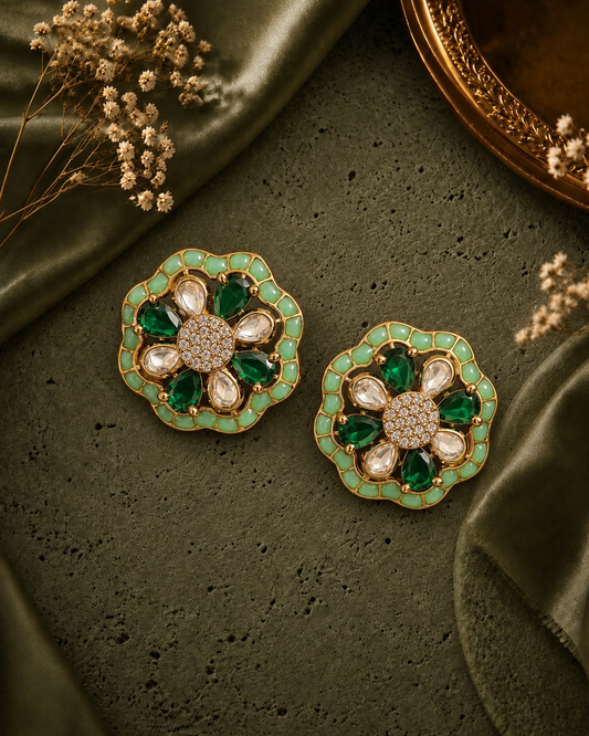 Emerald Bloom Ear rings