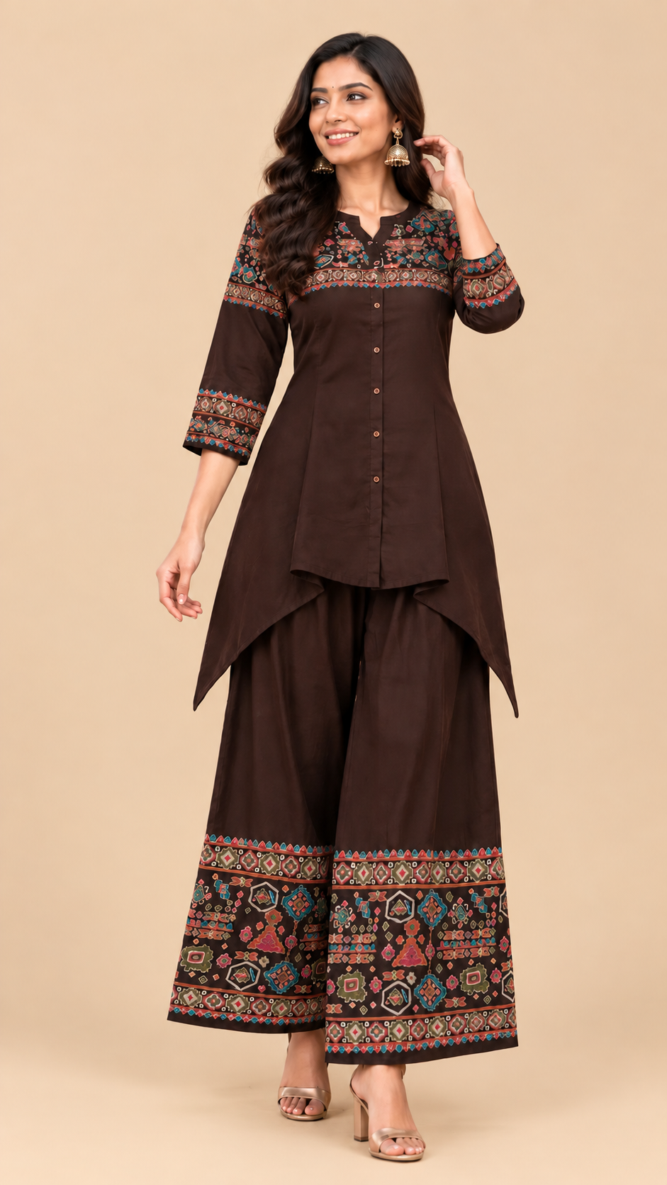 Brown gajji Plazzo Set