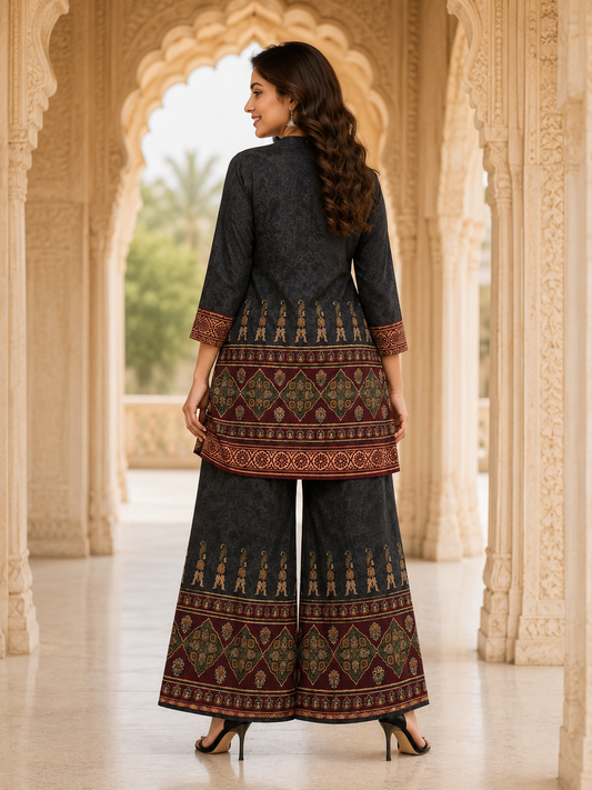 Black Maroon Set|Ethnic wear-DK2418