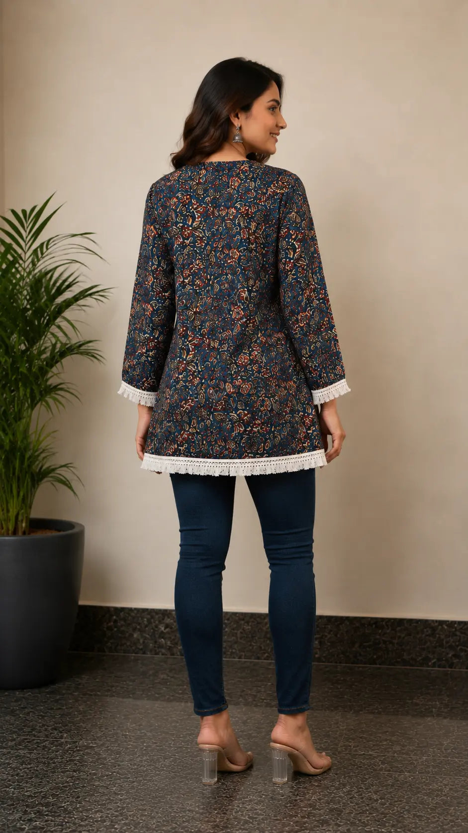 Blue Short Kurti|Ethnic wear-DK2435