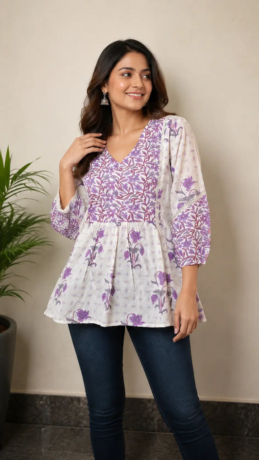 Lilac Peplum Kurti