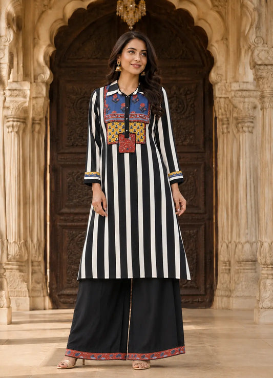 Urban Stripe Palazzo Set
