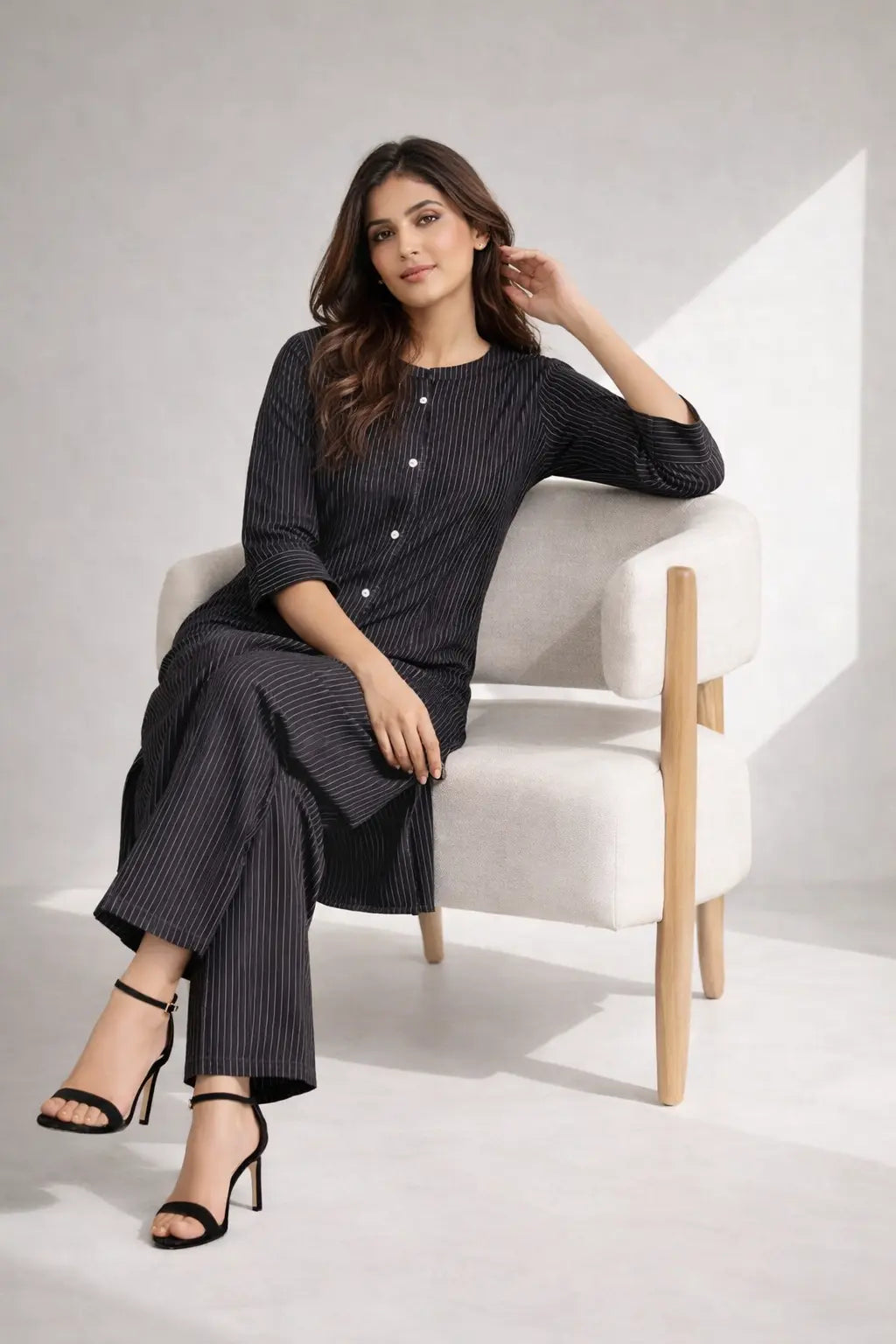 BLACK KATHA WORK PLAZZO