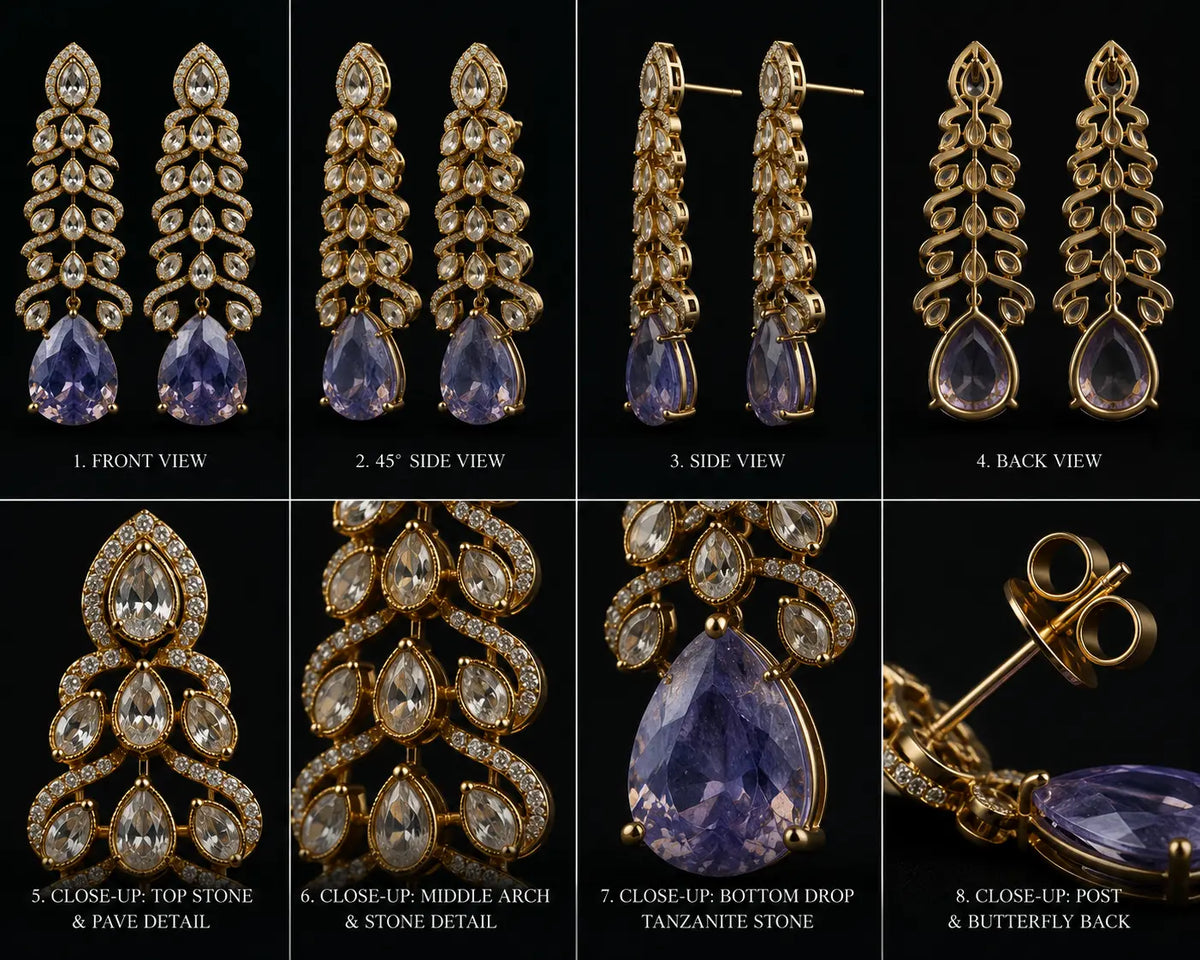Sapphire Veil Ear rings