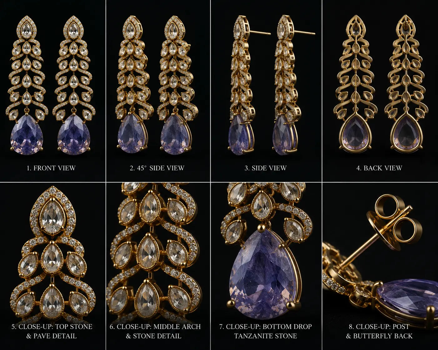 Sapphire Veil Ear rings