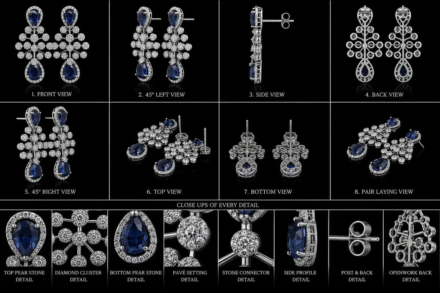 BLUE MIRAJ AD EAR RINGS