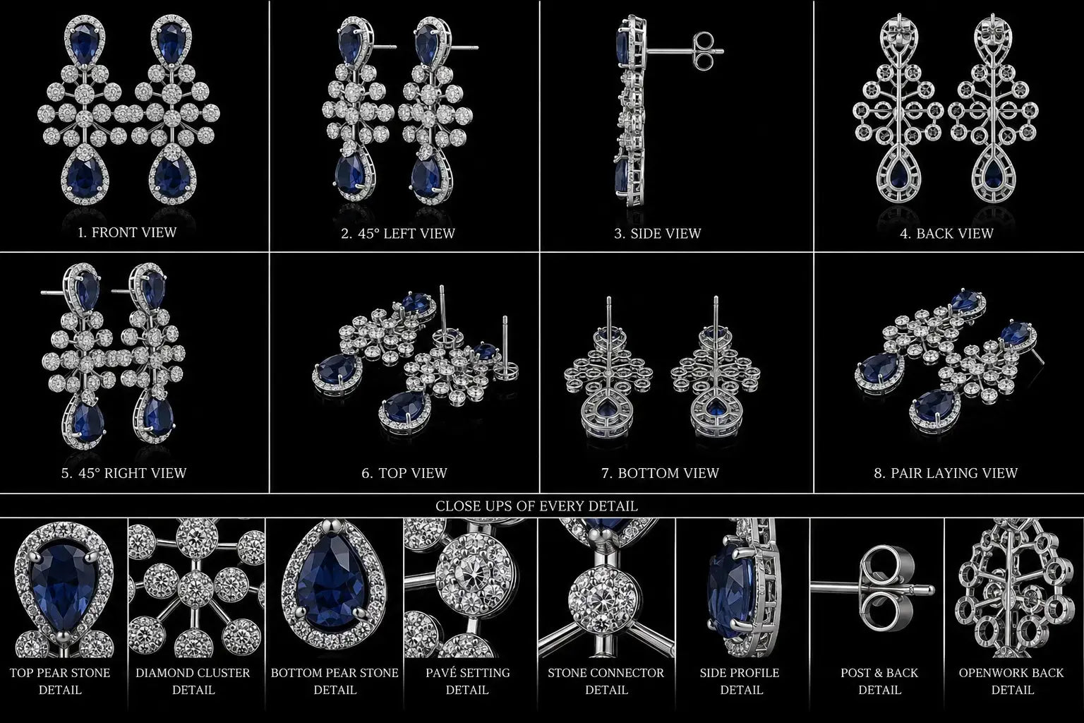 BLUE MIRAJ AD EAR RINGS