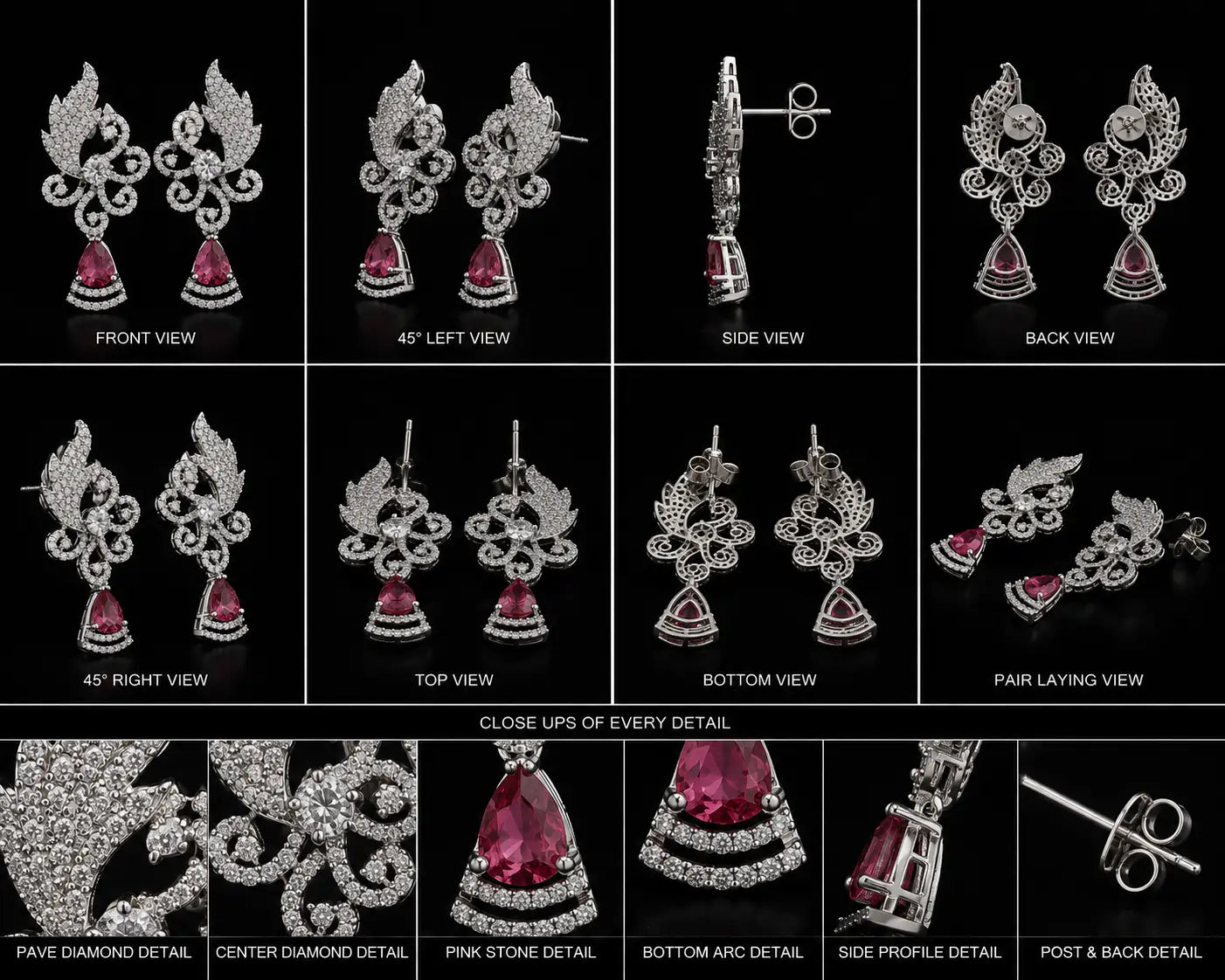 Ruby charm Ear rings