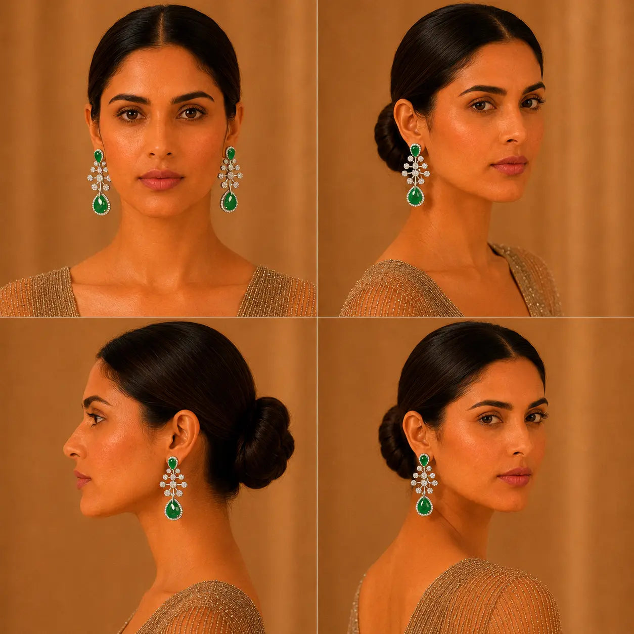 EMERALD MIRAJ AD EAR RINGS