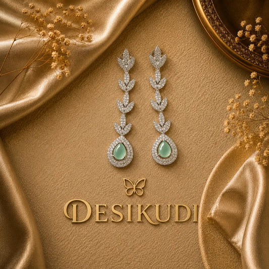 Aqua vine Ear rings